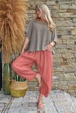 Kiti Paisley Damask 7/8 Barrel Leg Pant Terracotta